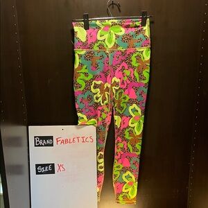 Fabletics Neon Multicolor Floral Leggings